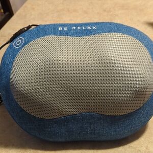Be Relax Blue Gray Back Neck Massage Pillow Charger